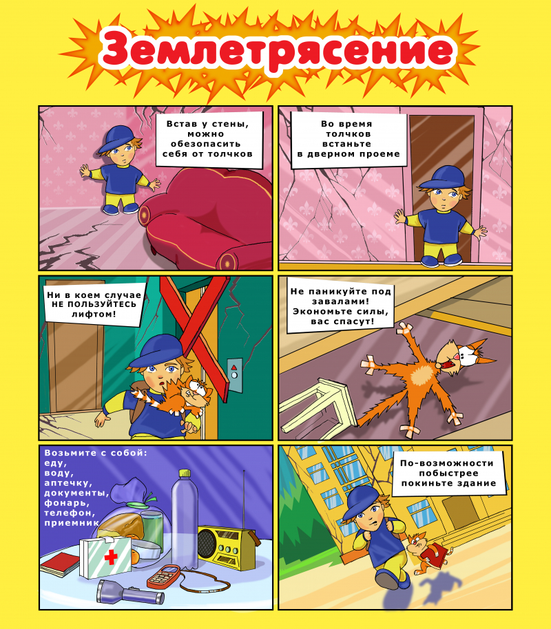 Обучение теоретическим навыкам при угрозе возникновения землетрясения.